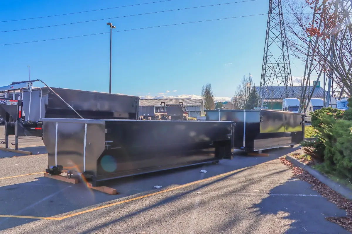 Roll-off dumpster ready for waste disposal at job site for 20 Yard Dumpster Rental in Westfield